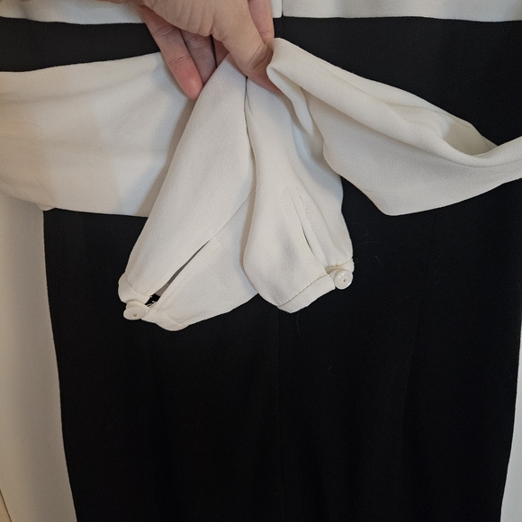 Trina Turk Color-Block Black/White Sheath Long-sleeved Dress size 4 EUC - Picture 4 of 8